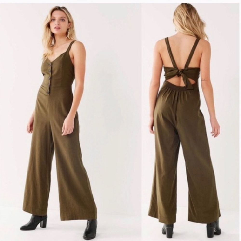 Urban outfitters ashley jumpsuit onesie pants linen overalls coverall romper